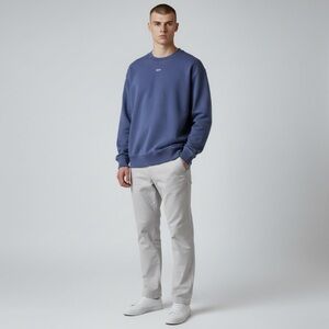 Off White Virgil Abloh NWT Men’s Sweatshirt Skate Crewneck Dark Blue White